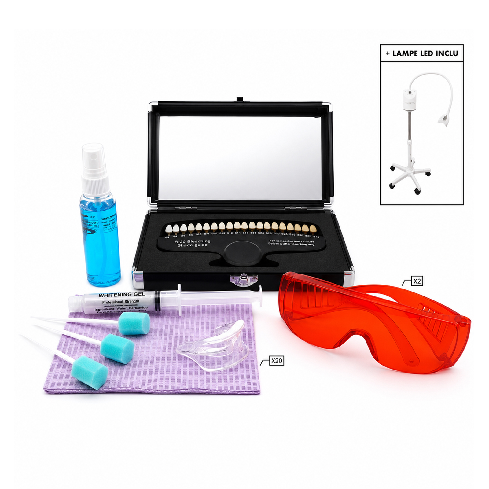 Kit Blanchiment Dentaire Cosmétique + Lampe LED