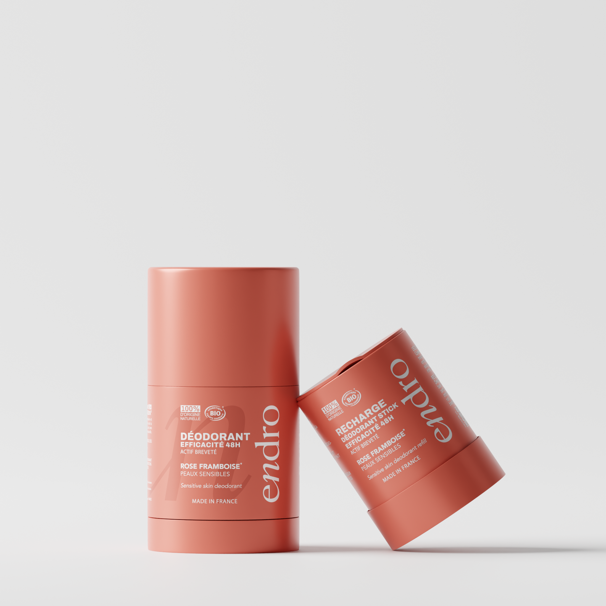 Déodorant stick 48H rechargeable - Parfum Rose Framboise - Endro